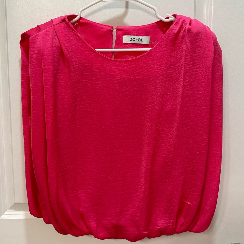 Hot Pink Shoulder Pad Top
